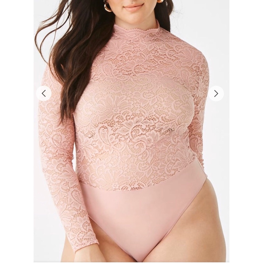 Forever 21 Sheer Lace Bodysuit Sz 3x